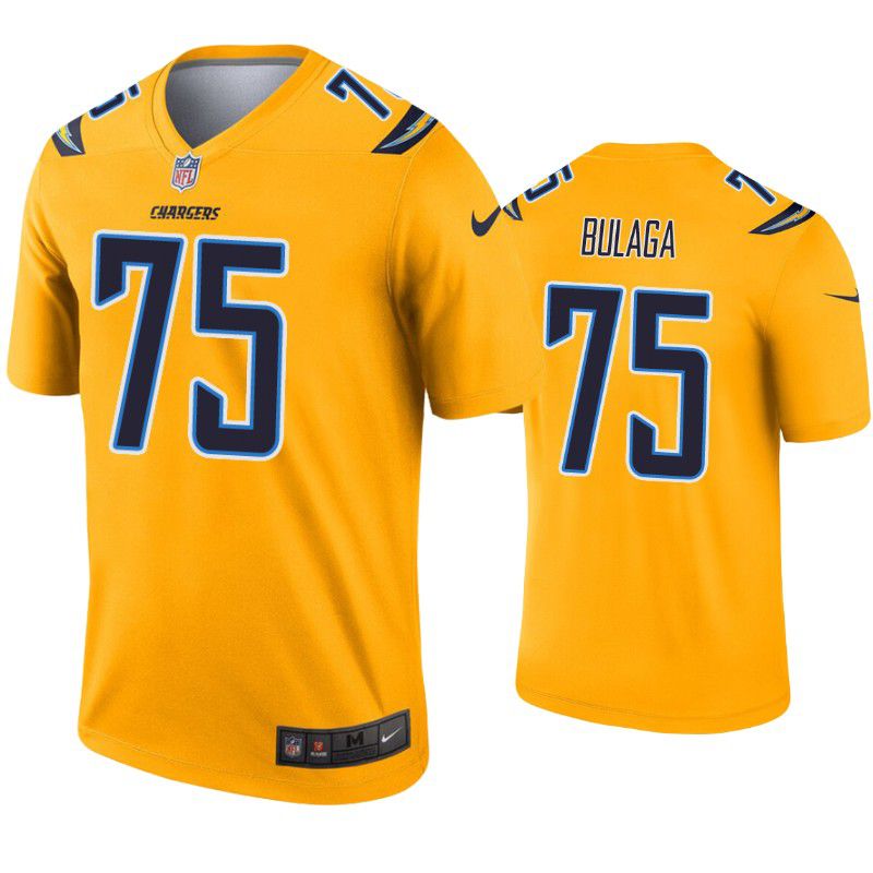 Men Los Angeles Chargers #75 Bryan Bulaga Nike Gold Inverted Legend NFL Jersey